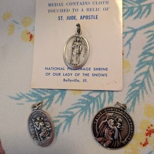 Lot 3 Vintage Saint Medals 60s Jude Silver Ex